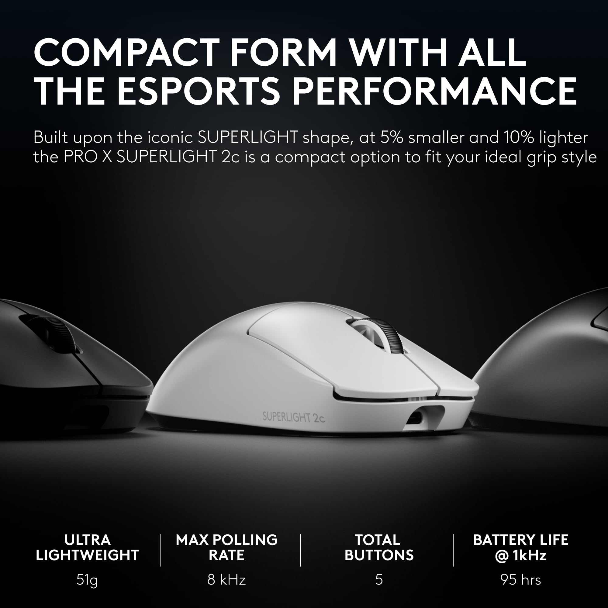 Amazon.com: Logitech G PRO X Superlight 2c Wireless Gaming Mouse