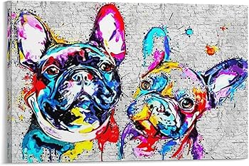 Amazon.co.jp: カラフルなフレンチブルドッグポスター プリント