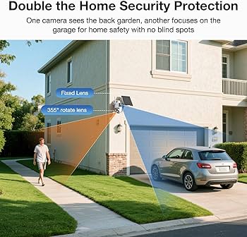 Amazon.com : TKENPRO Dual Lens Solar Security Cameras Wireless