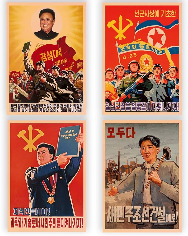 Amazon.co.jp: Xtin ビンテージクラフトポスターセット:キム・イルソン