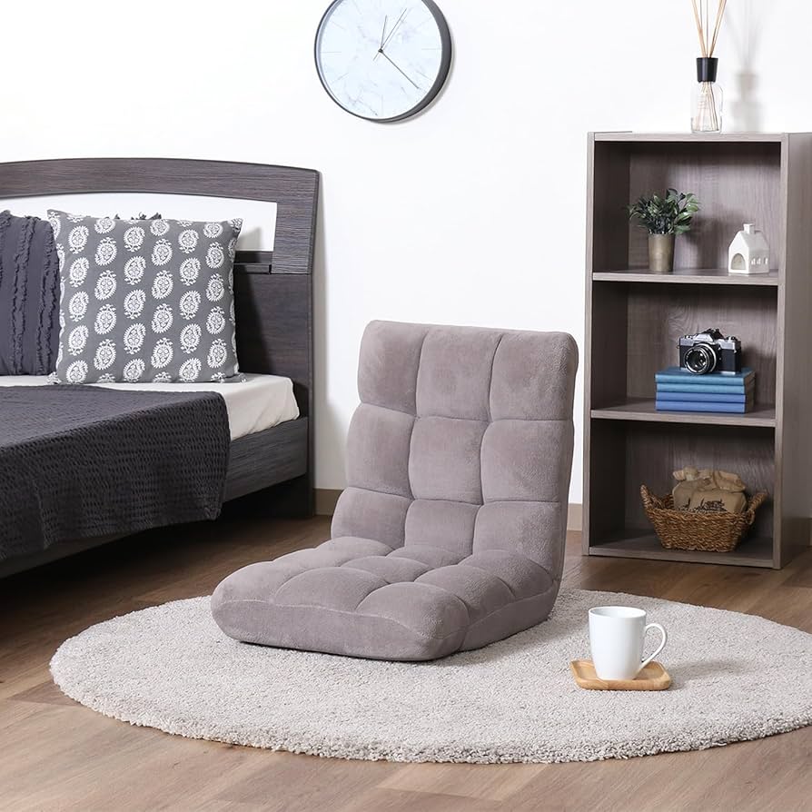 Amazon｜不二貿易 座椅子 フロアチェア コンパクト 幅42×奥行57~98×高