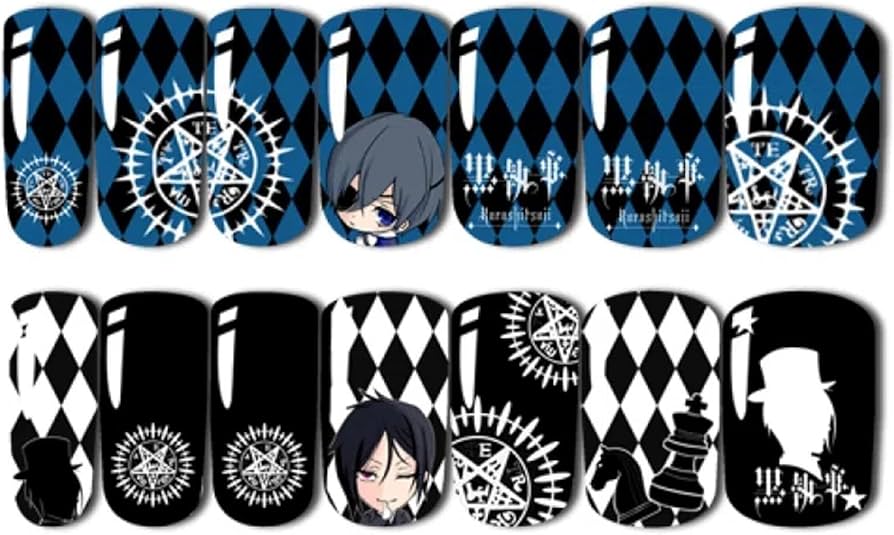 Amazon.co.jp: 黒執事 ネイルシール ネイルセット シエル セバスチャン