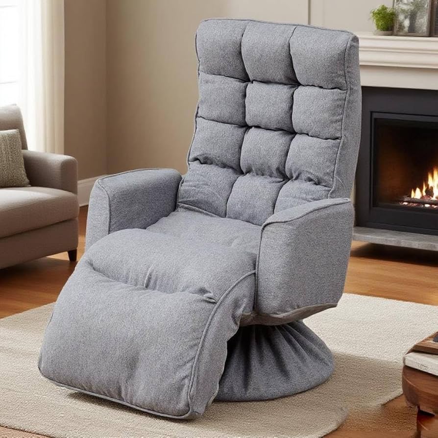 Amazon｜座椅子オットマン付き 360度回転 リクライニング 肘掛け付き