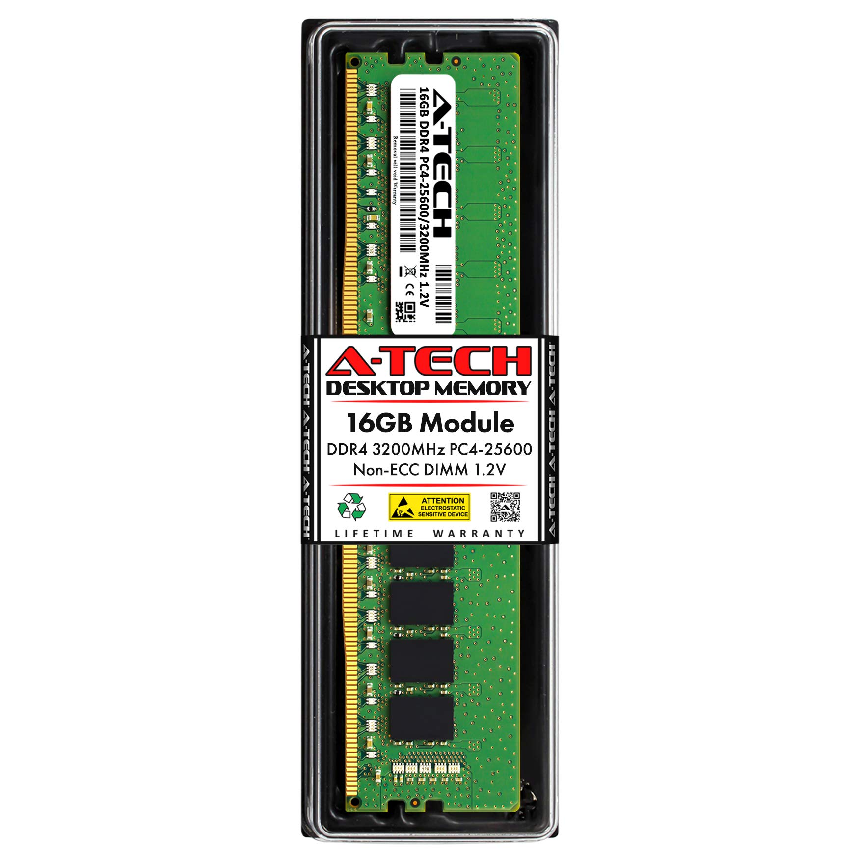 A-Tech 16GB DDR4 3200 MHz UDIMM PC4-25600 (PC4-3200AA) CL22 DIMM