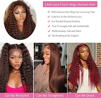 Amazon.com : Bworto 30 Inch Chocolate Brown Deep Wave Lace Front