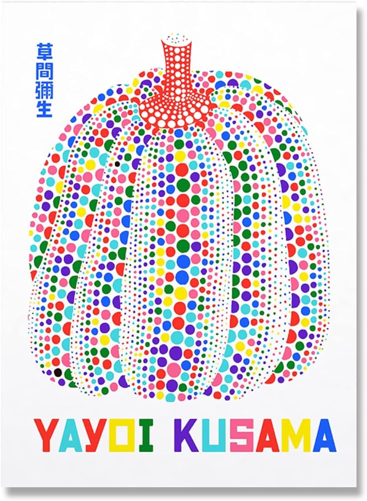 Amazon.co.jp: 草間彌生ポスターカラフルなドットパンプキンウォール