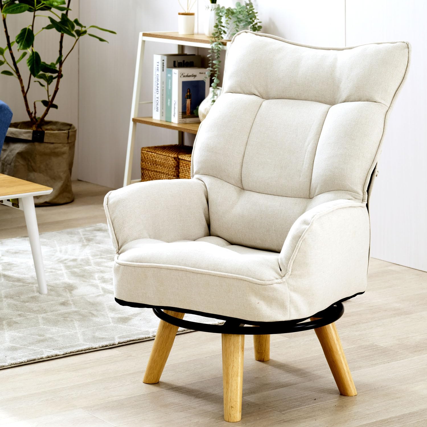 Amazon｜ドウシシャ 包み込まれる座り心地 ハイバック 回転式 一人掛け