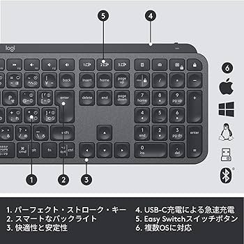 Amazon.co.jp: Logitech KX800 MX Keys Advanced Wireless Keyboard