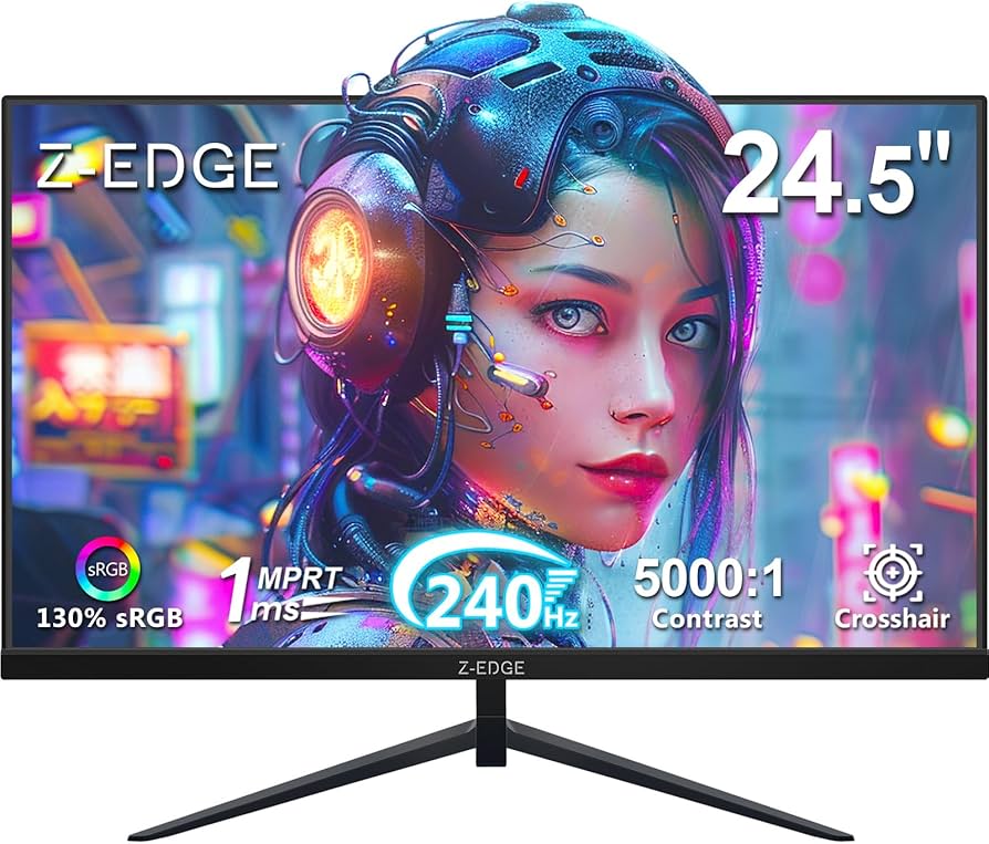 Z-Edge 24.5 inch 240Hz 165Hz 144Hz Gaming Monitor, FHD 1080p, MPRT