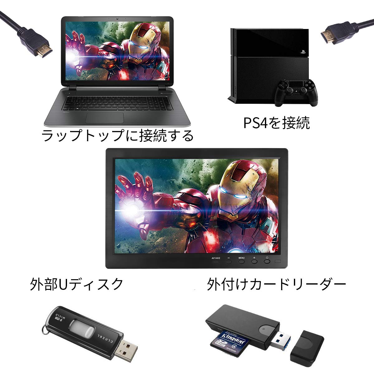 Amazon.co.jp: 10.1インチモニター液晶小型モニター1280X800 IPS 全