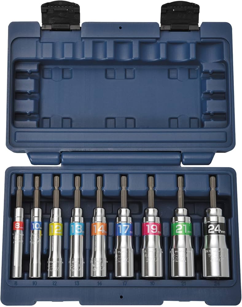 Amazon | トップ工業 (TOP) 電動ドリル用 強軸 ソケットセット 40V 36V