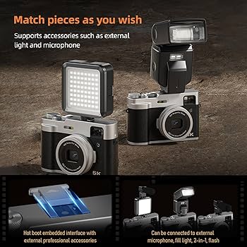 Amazon | 5K デジタルカメラ オートフォーカス デジカメ 48MP デュアル