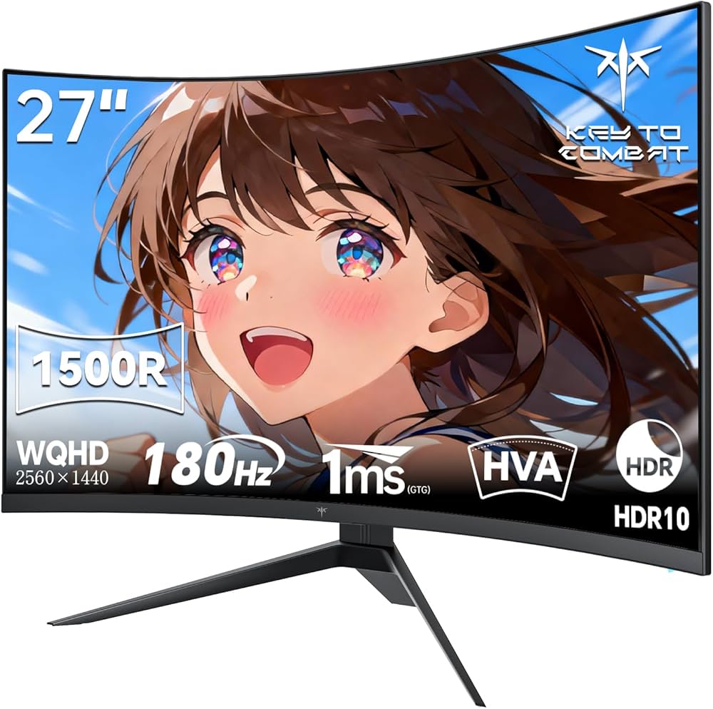 Amazon.co.jp: KTC 27-Inch Curved Gaming Monitor WQHD (2560x1440