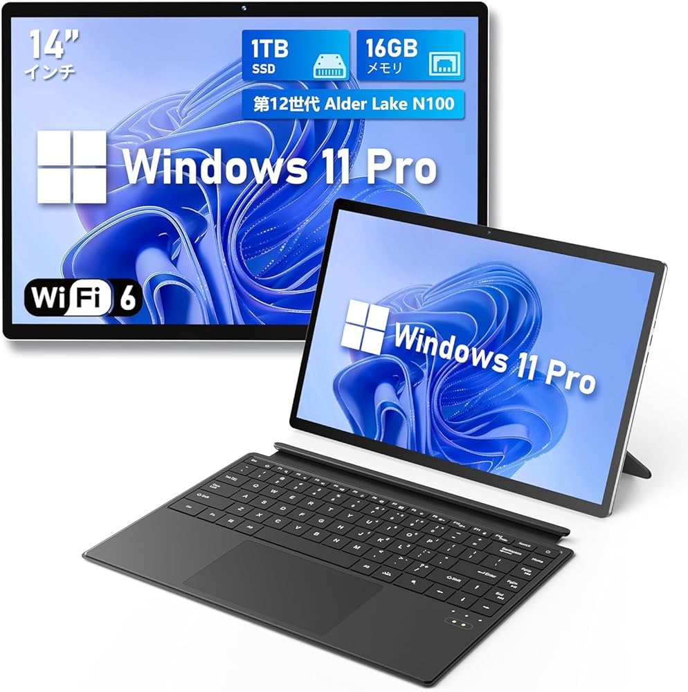 Amazon.co.jp: 2 in 1 タブレット N100 ノートパソコン Windows11 Pro