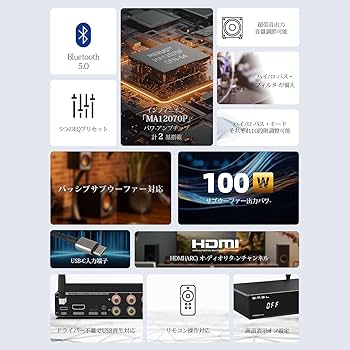 Amazon | S.M.S.L A50PRO アンプ Bluetooth 小型 パワーアンプ アンプ