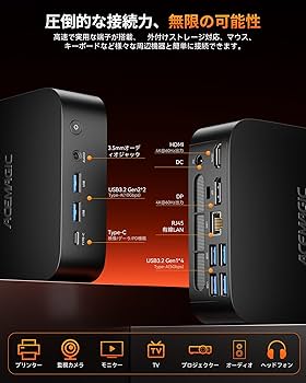 Amazon.co.jp: ACEMAGIC ミニpc Ryzen 5 7430U 6C/12T 最大4.3GHz 16GB