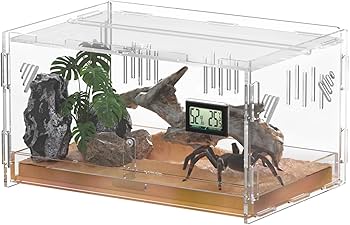 Amazon | トカゲ ケージ 爬虫類 ケージ 飼育ケース 温度湿度計付き