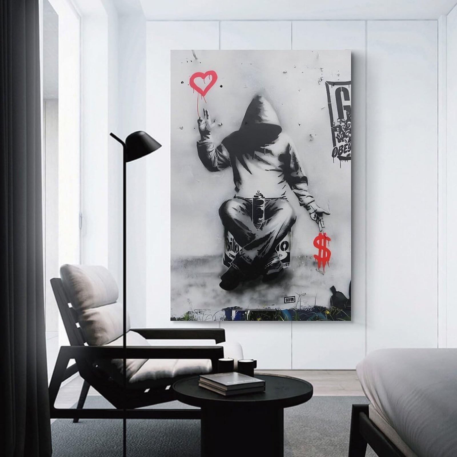 Amazon.co.jp: バンクシー有名な絵 （愛とお金）ポスター アートパネル