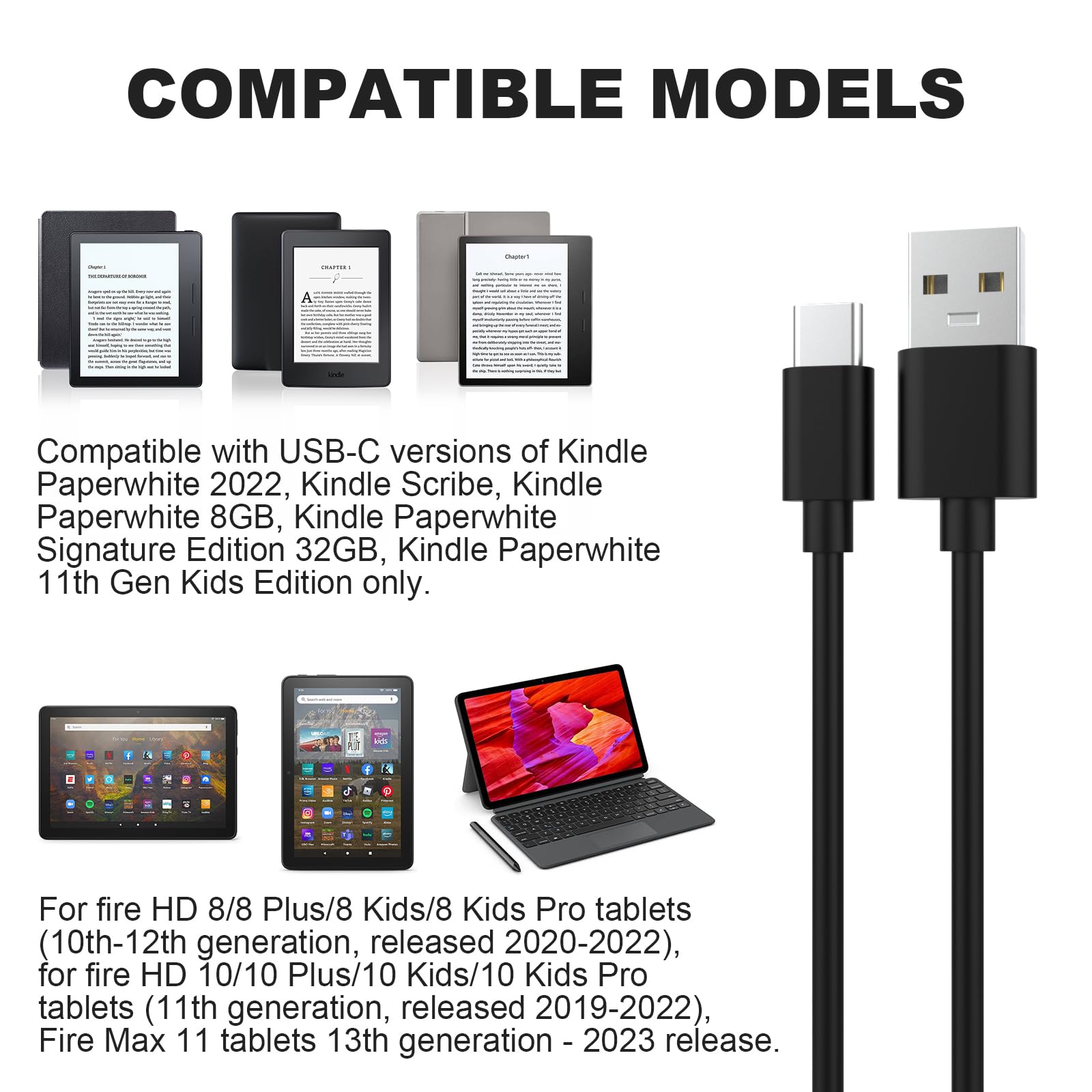 Amazon.co.jp: USB Type C 充電ケーブル Kindle Paperwhite 2022