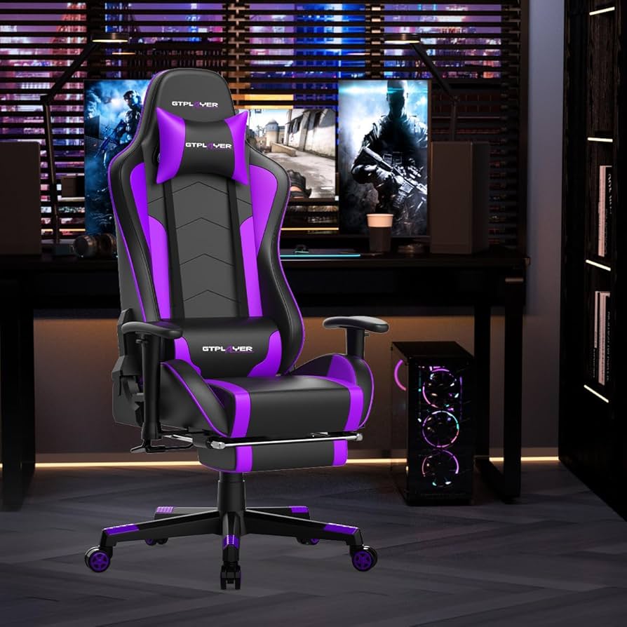 Amazon.com: GTPLAYER Gaming Chair with Footrest Speakers Video