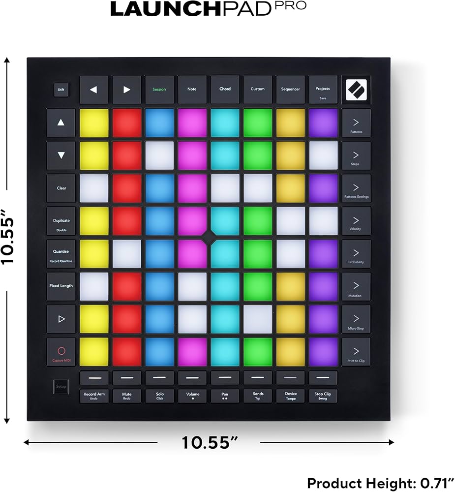 Novation Launchpad Pro MK3 - 64 Velocity-Sensitive RGB Pads, 4