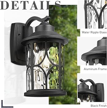 zeyu 14.6 Inch Outdoor Porch Light, Farmhouse 1-Light Outdoor Wall
