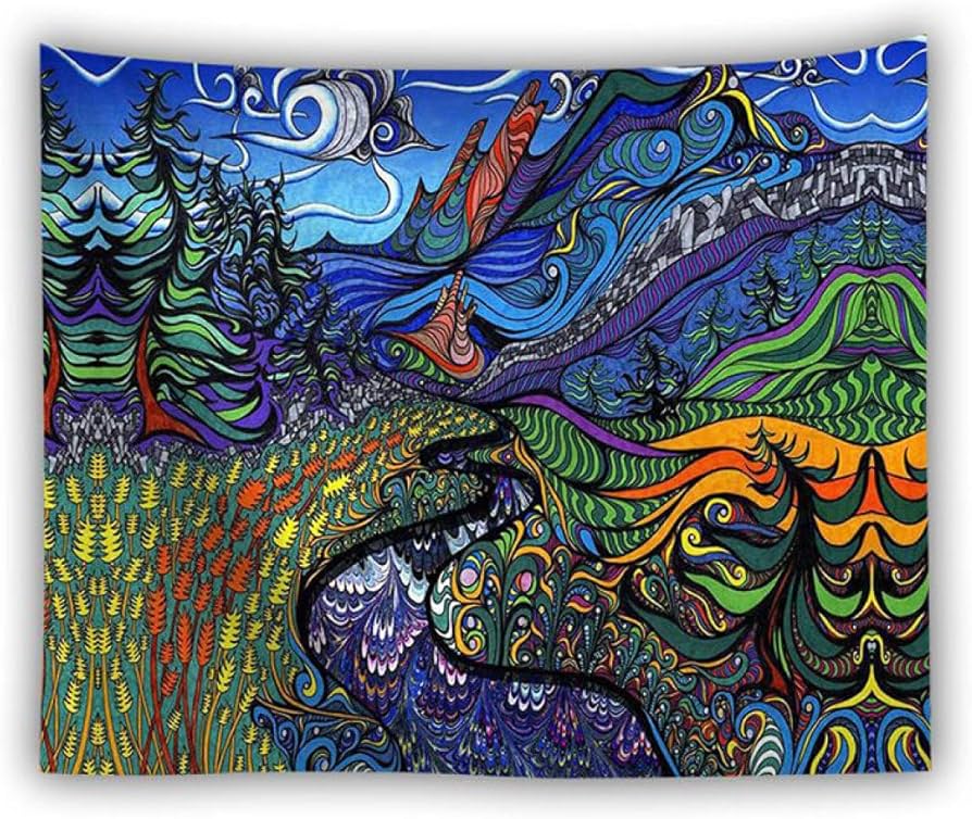 Amazon.co.jp: 独特の奥深い美学！サイケデリックアートタペストリー