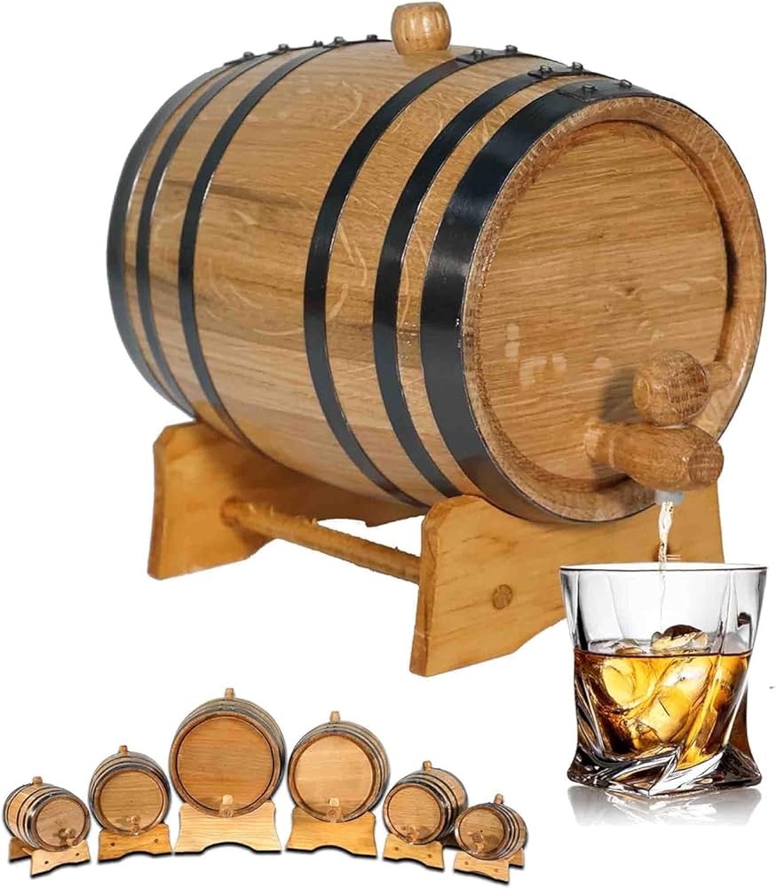 Amazon.com: 1 Liter Oak Aging Barrel with Wood Stand, Bung