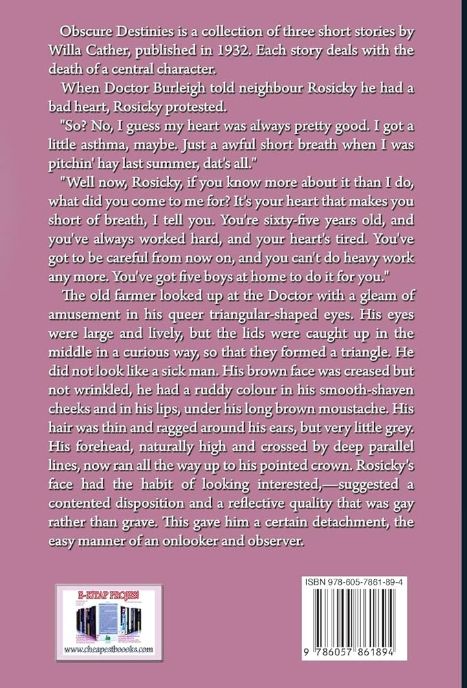 Amazon | Obscure Destinies | Cather, Willa | Classics
