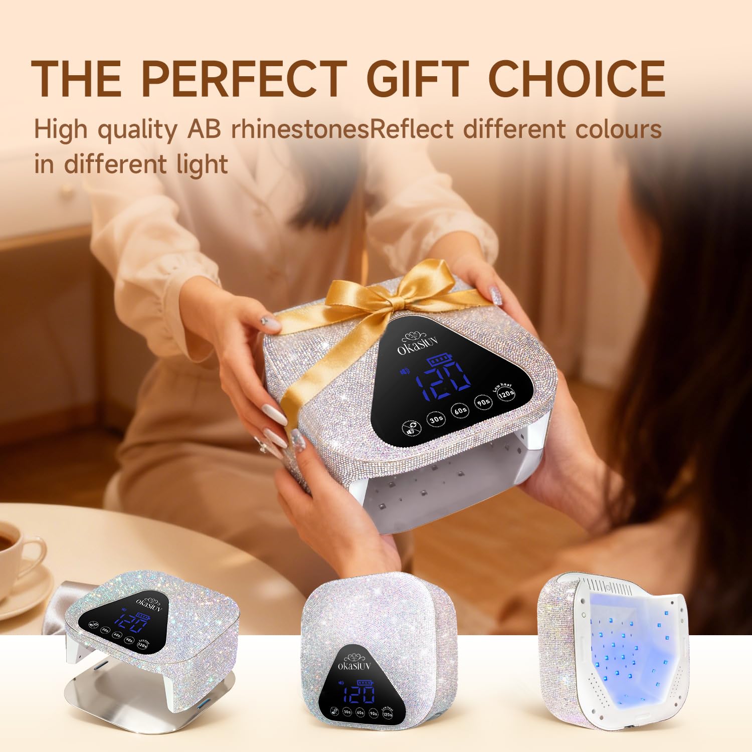 Amazon.com: Okasiuv UV LED Nail Lamp with UV Gloves,Magnetic Metal
