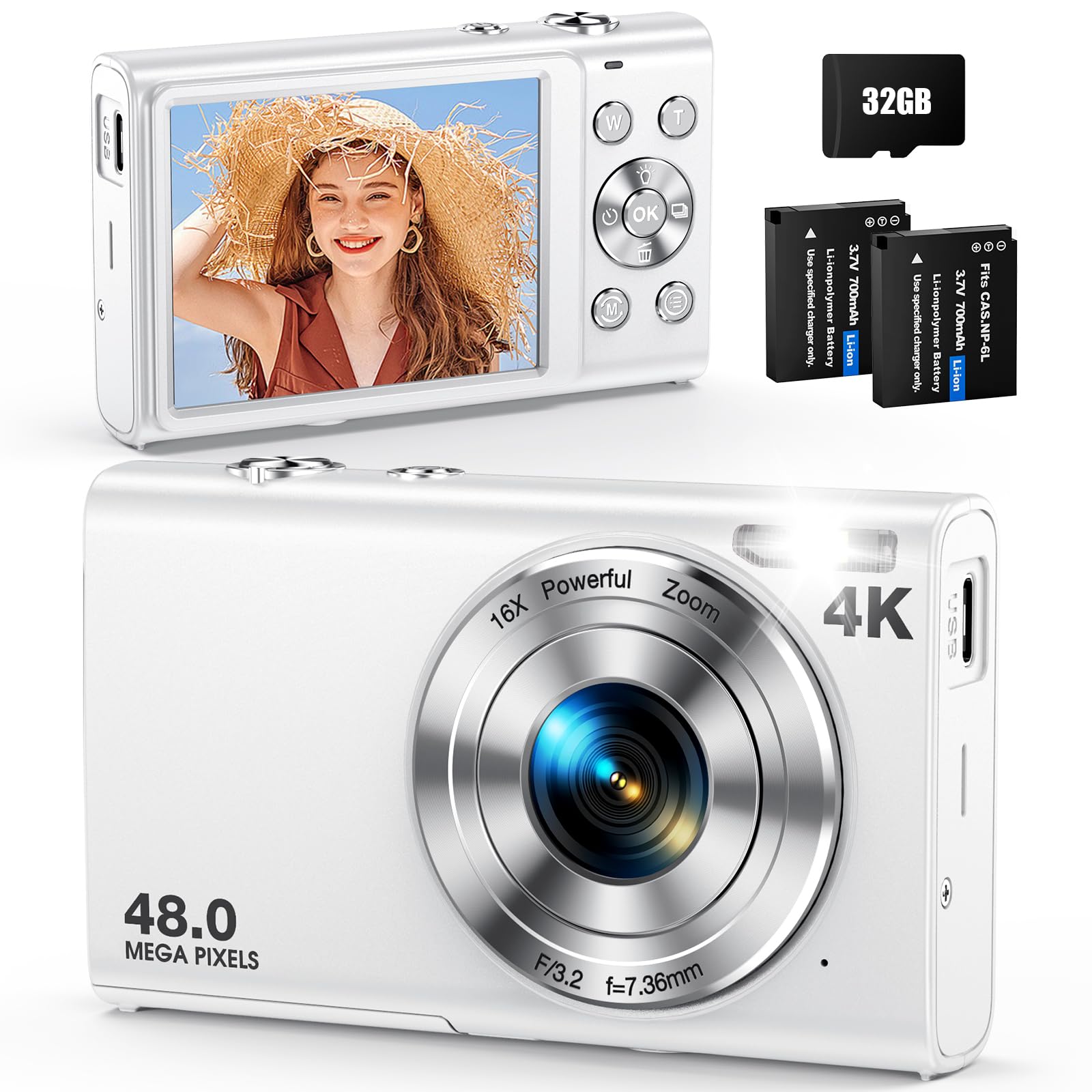 Amazon.com : Digital Camera, Autofocus 48MP UHD 4K Vlogging Camera