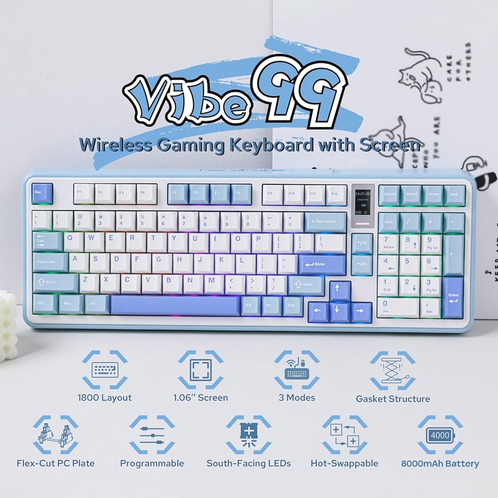 Amazon | MechLands Vibe99 ワイヤレスゲーミングキーボード 1.06