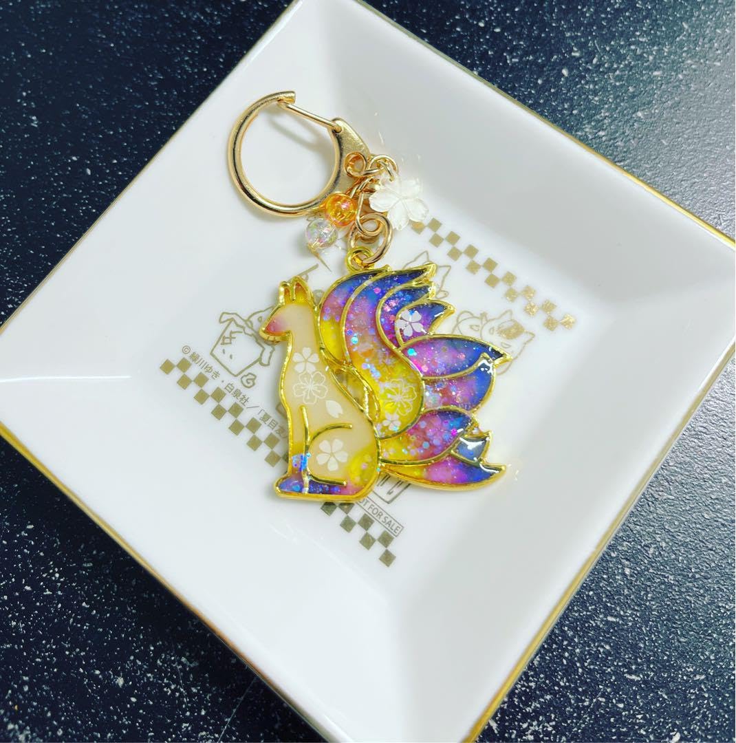 RUKURUKU/ぶどうの森の子猫達 蓄光 オルゴナイトキーホルダー RUKURUKU