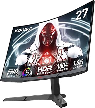 Amazon.co.jp: KOORUI ゲーミングモニター 湾曲 27インチ 180Hz 1ms