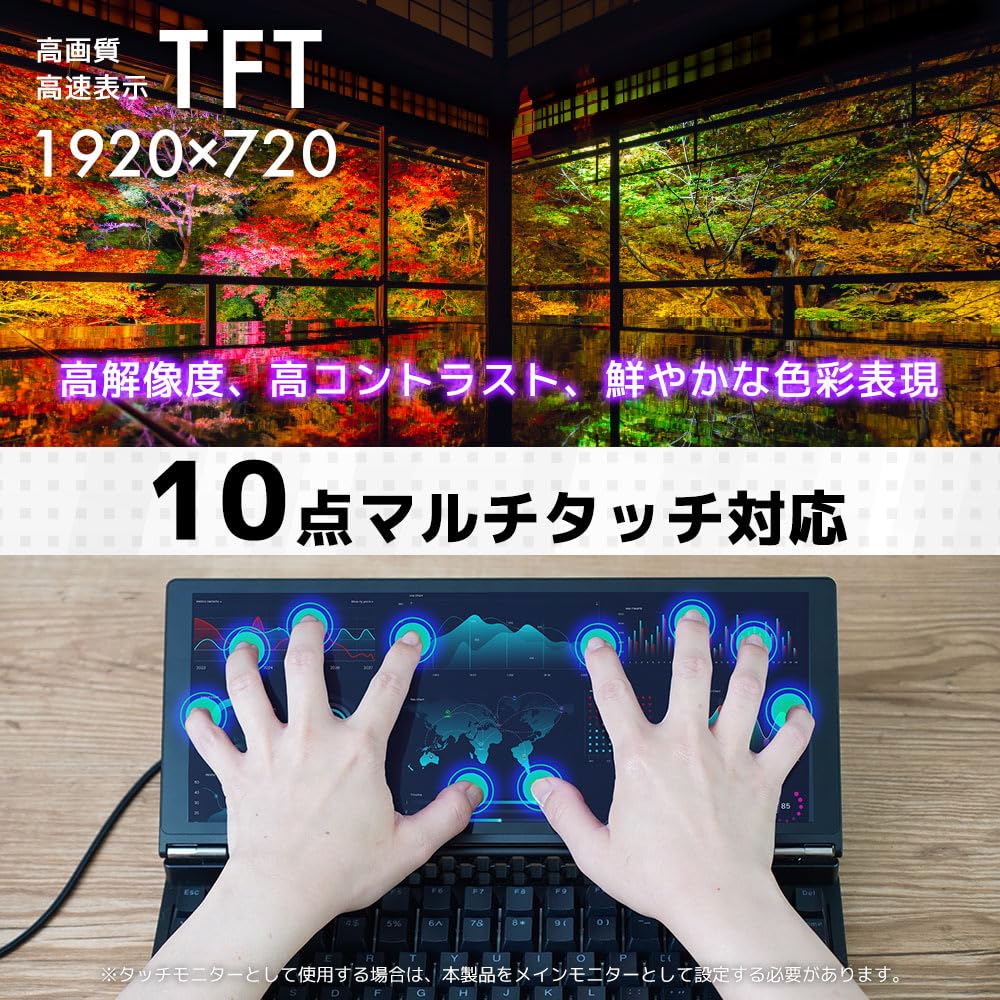 Amazon | THANKO 10インチモニター搭載メカニカルキーボード KWSD25CBK