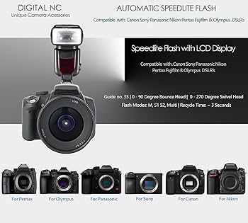 Amazon.com : Digital Nc Speedlite Flash with LCD Display