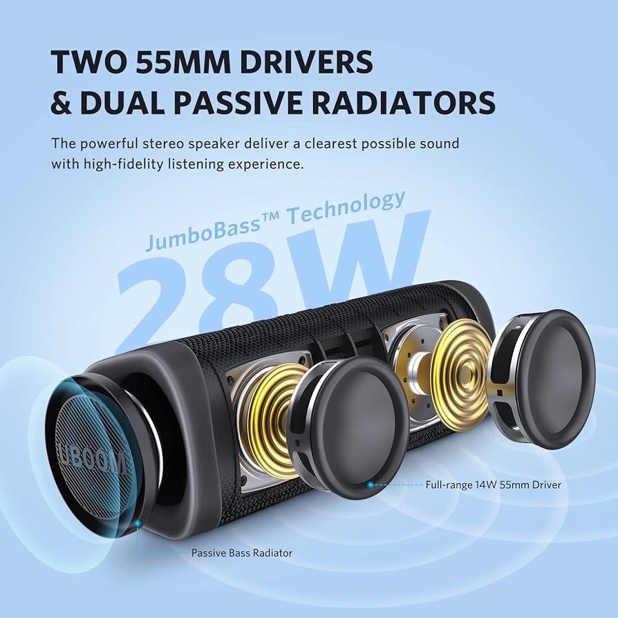 Amazon.com: EarFun UBOOM L Bluetooth Speaker, Portable Speaker 28W