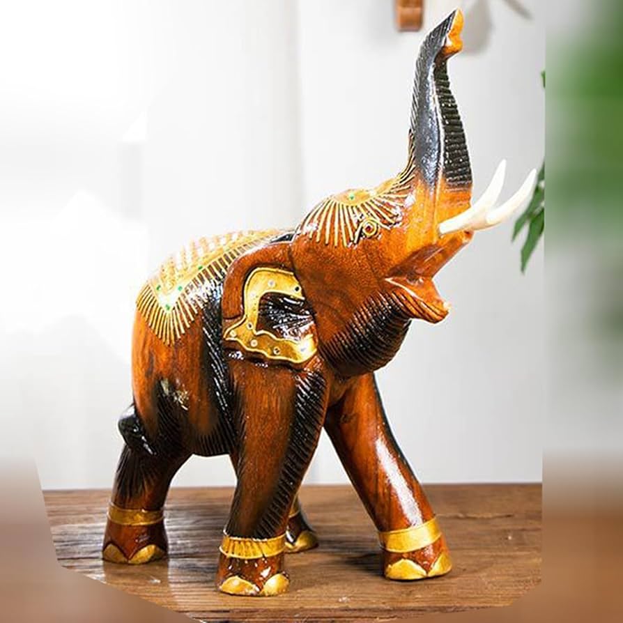 Amazon.co.jp: 木製彫刻 木彫りミニ型 置物 ゾウ アニマル 動物置物