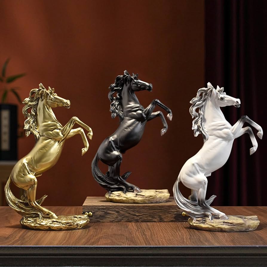 Amazon.co.jp: 12インチの背の高いスタンディング馬の置物彫刻飾り飾り