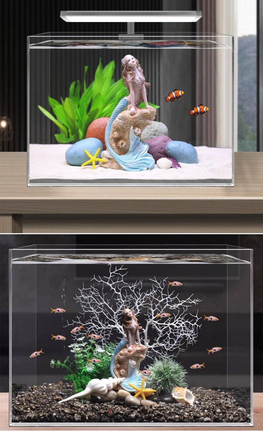 Amazon.co.jp: アクアリウム 水槽 オブジェ 人魚 人形 人魚姫装飾