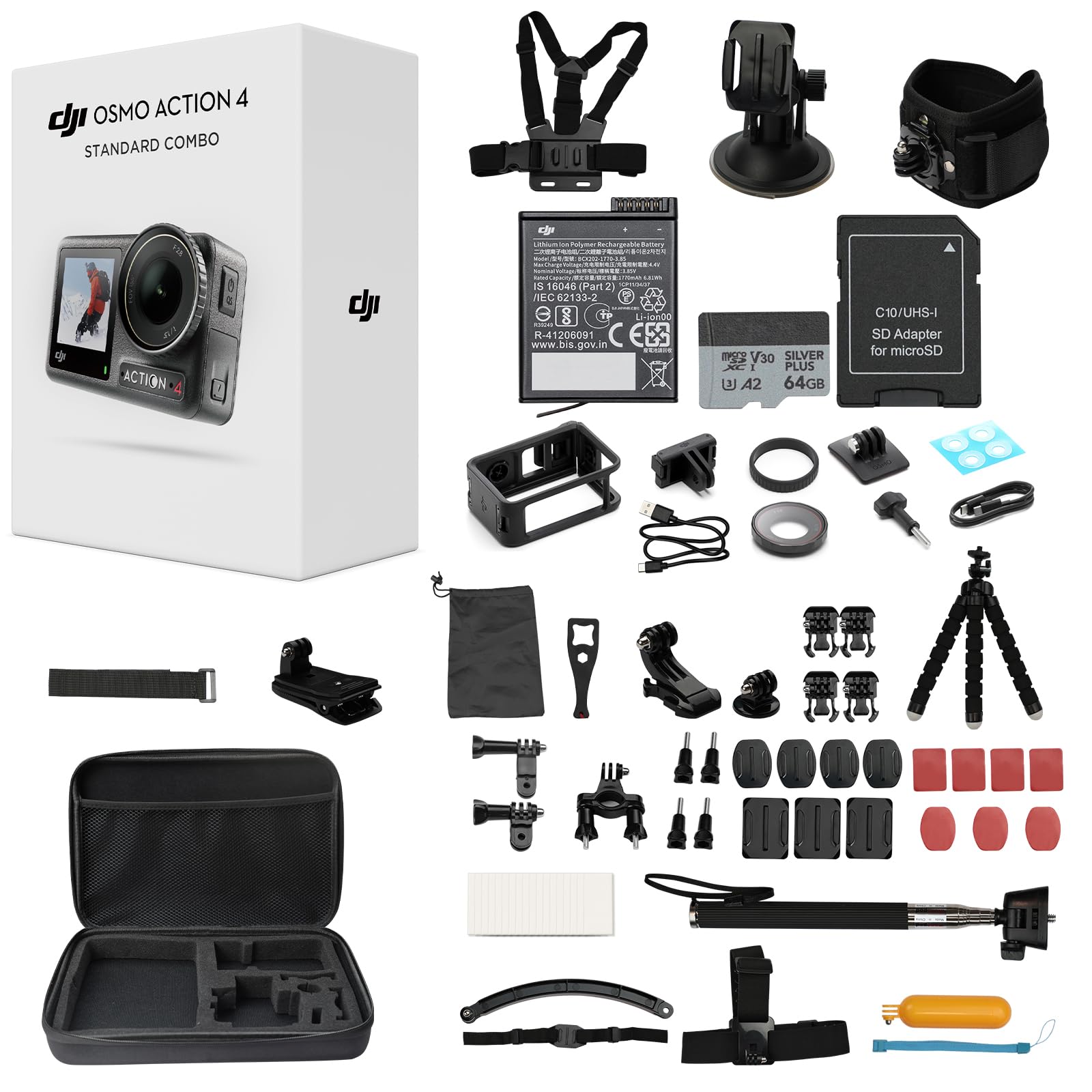 Amazon.com : DJI Osmo Action 4 Standard Combo with 50 Piece
