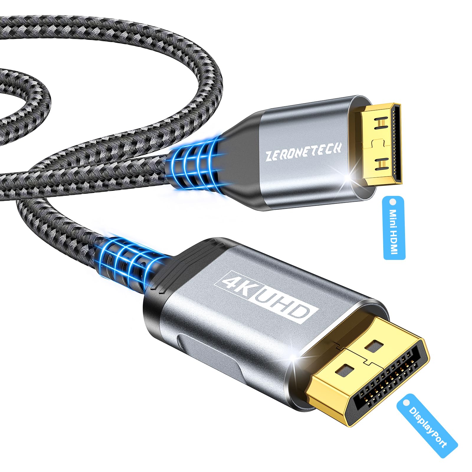 Amazon | DisplayPort to Mini HDMIケーブル 1.5M、4K@60Hz UHD