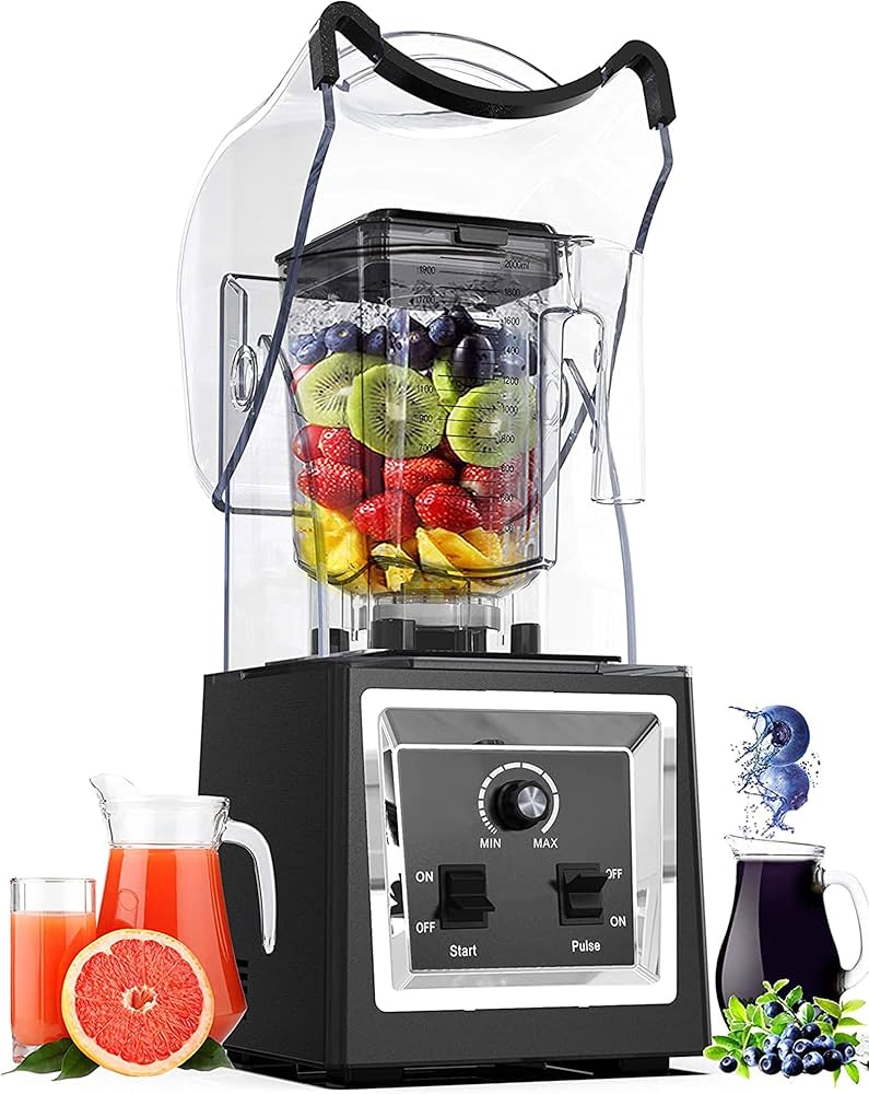 Amazon | BADUS ミキサー 業務用 ブレンダー ジューサー防音カバー付き