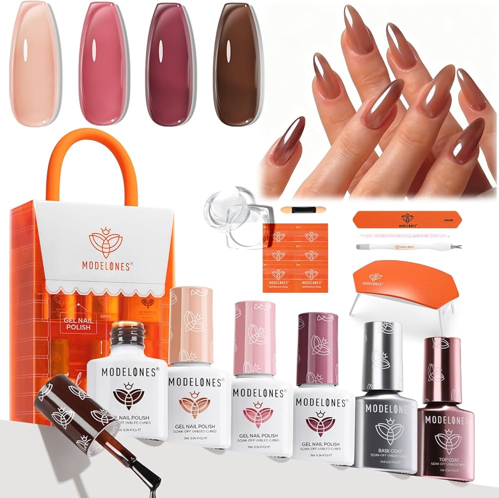 Amazon.com: Modelones Jelly Gel Nail Polish Kit with UV Light