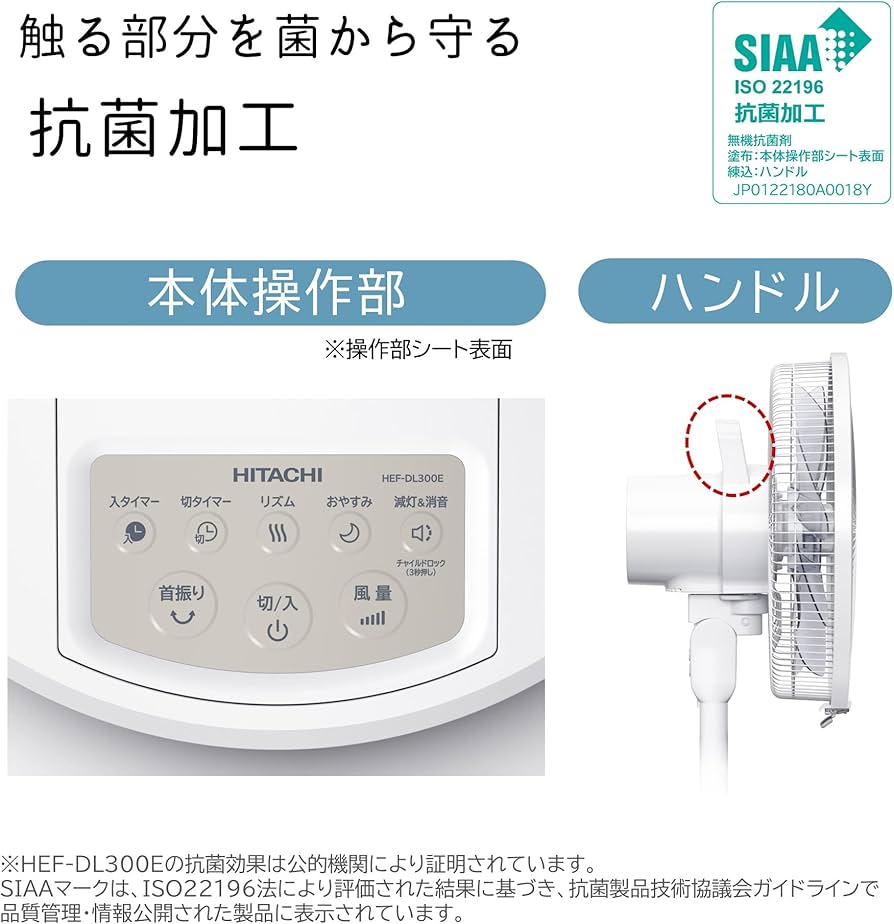 Amazon | 日立 リビング扇風機 DCモーター 風量6段階 8枚羽根 首振り