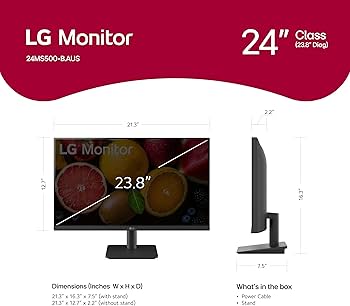 Amazon.com: LG 24MS500-B 24 inch IPS Computer Monitor FHD