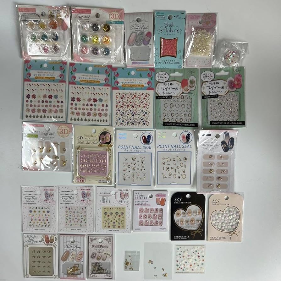 Amazon.co.jp: ネイルシール ネイルパーツ まとめ売り ダイソー セリア