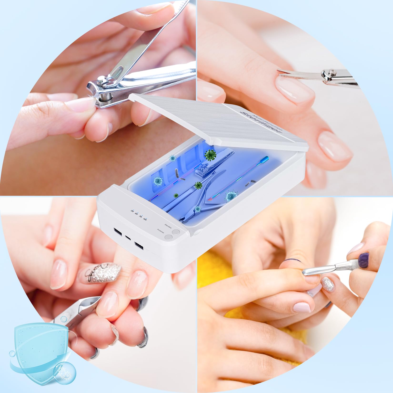 Amazon.com: UV Nail Tool Cleaner Box - Nails Tips Art Portable USB