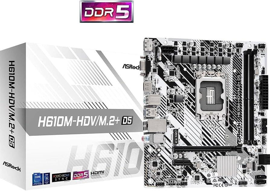 Amazon.com: ASRock H610M-HDV/M.2+ D5 LGA 1700 Micro ATX DDR5 Intel