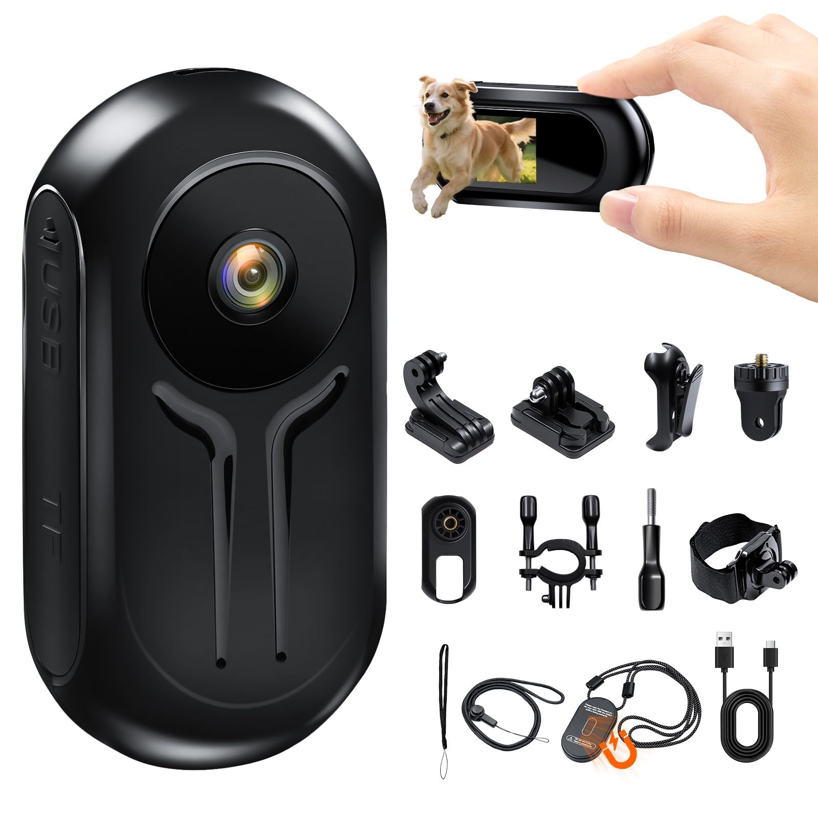 Amazon | ウェアラブルカメラ 64GBカード付属 アクションカム 小型